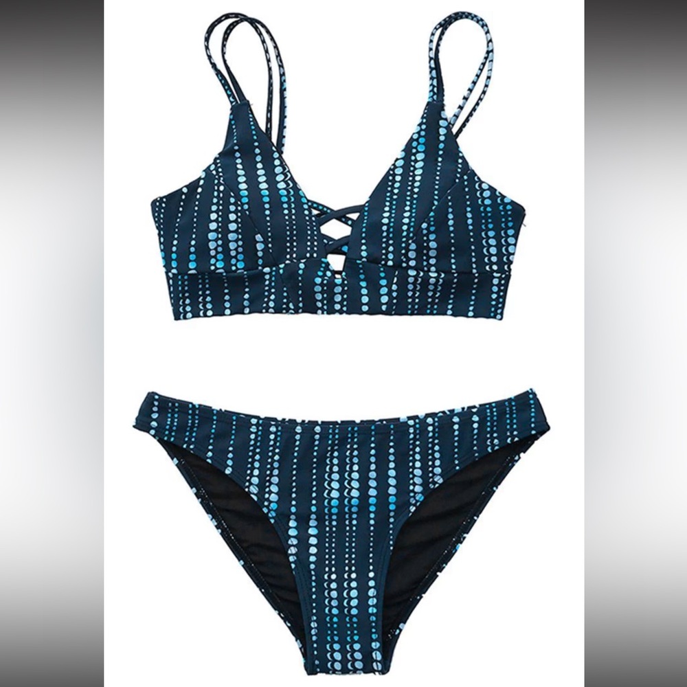 Cupshe Size M Dream Space Lace Up Bikini Set